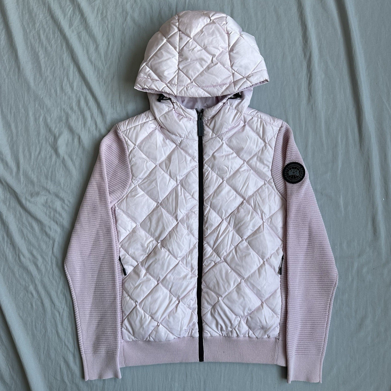 Canada Goose Hybridge Quilted Knit Hoodie Pink Size Small $745