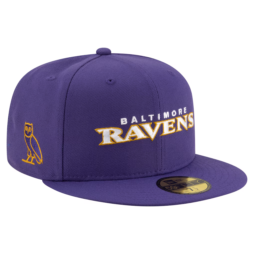 OVO x New Era Purple Baltimore Ravens Fitted Hat