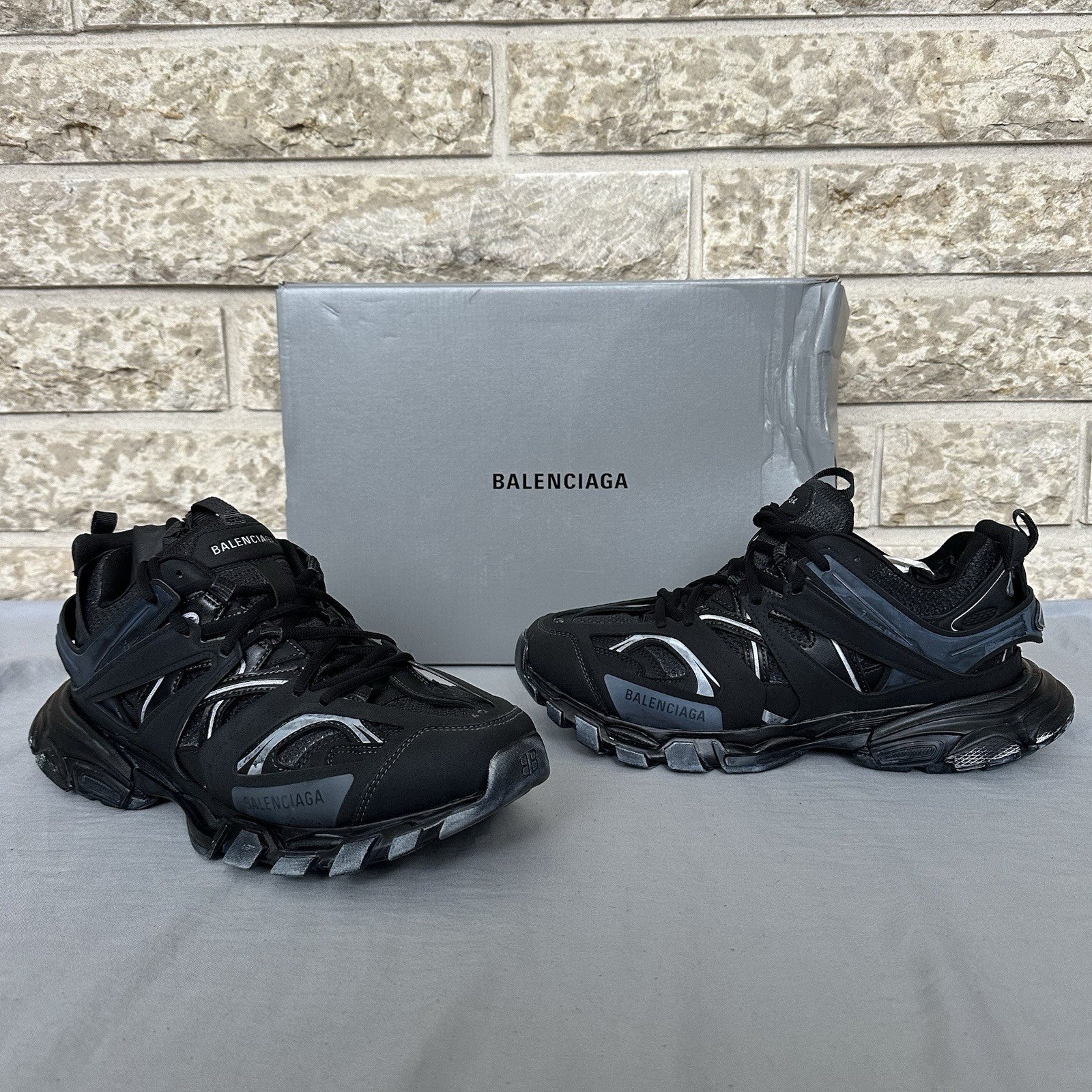 Balenciaga Track Sneakers Black/Blue Size 43EU Retail $1500
