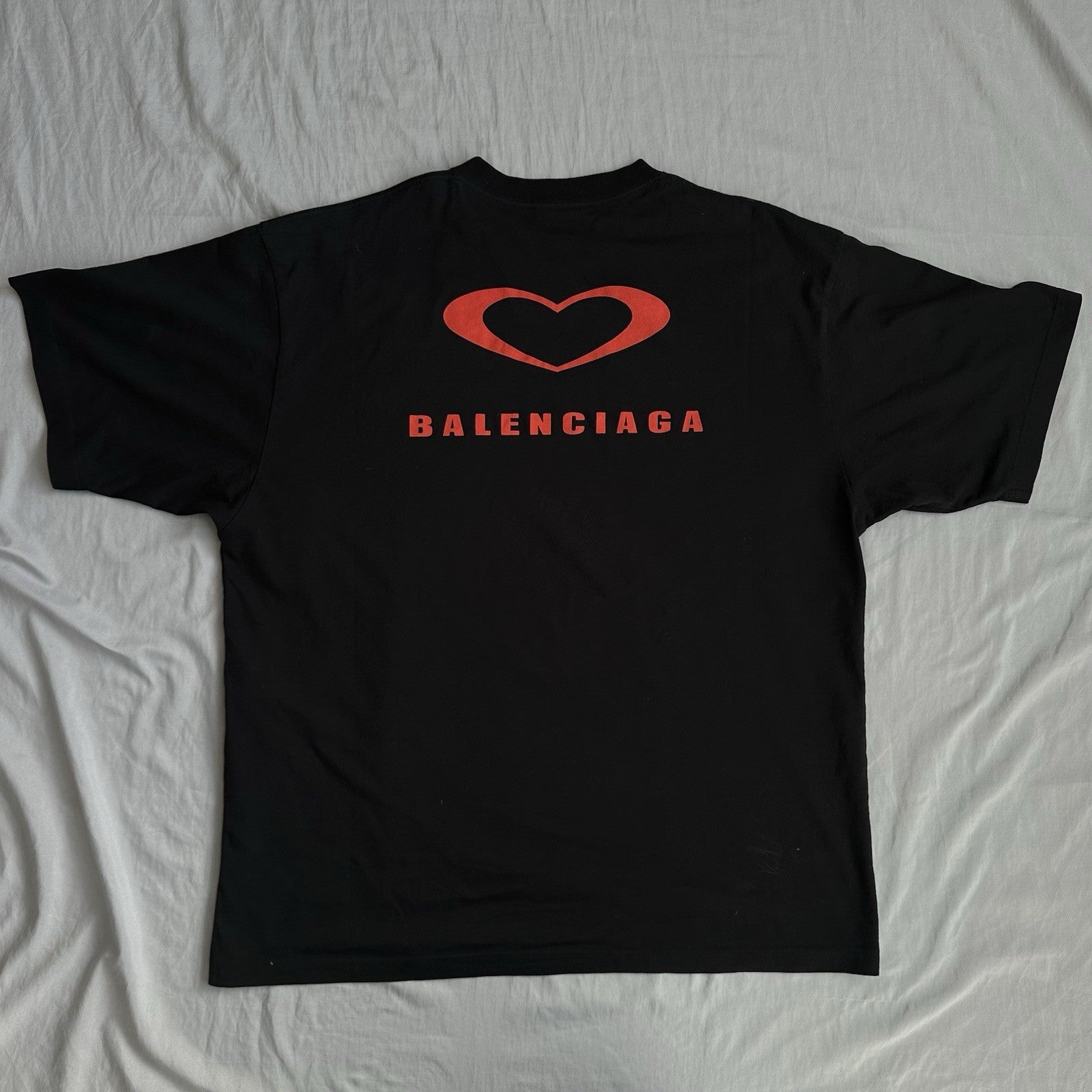Balenciaga Sweet Heart Shirt Black Size XL Retail $685
