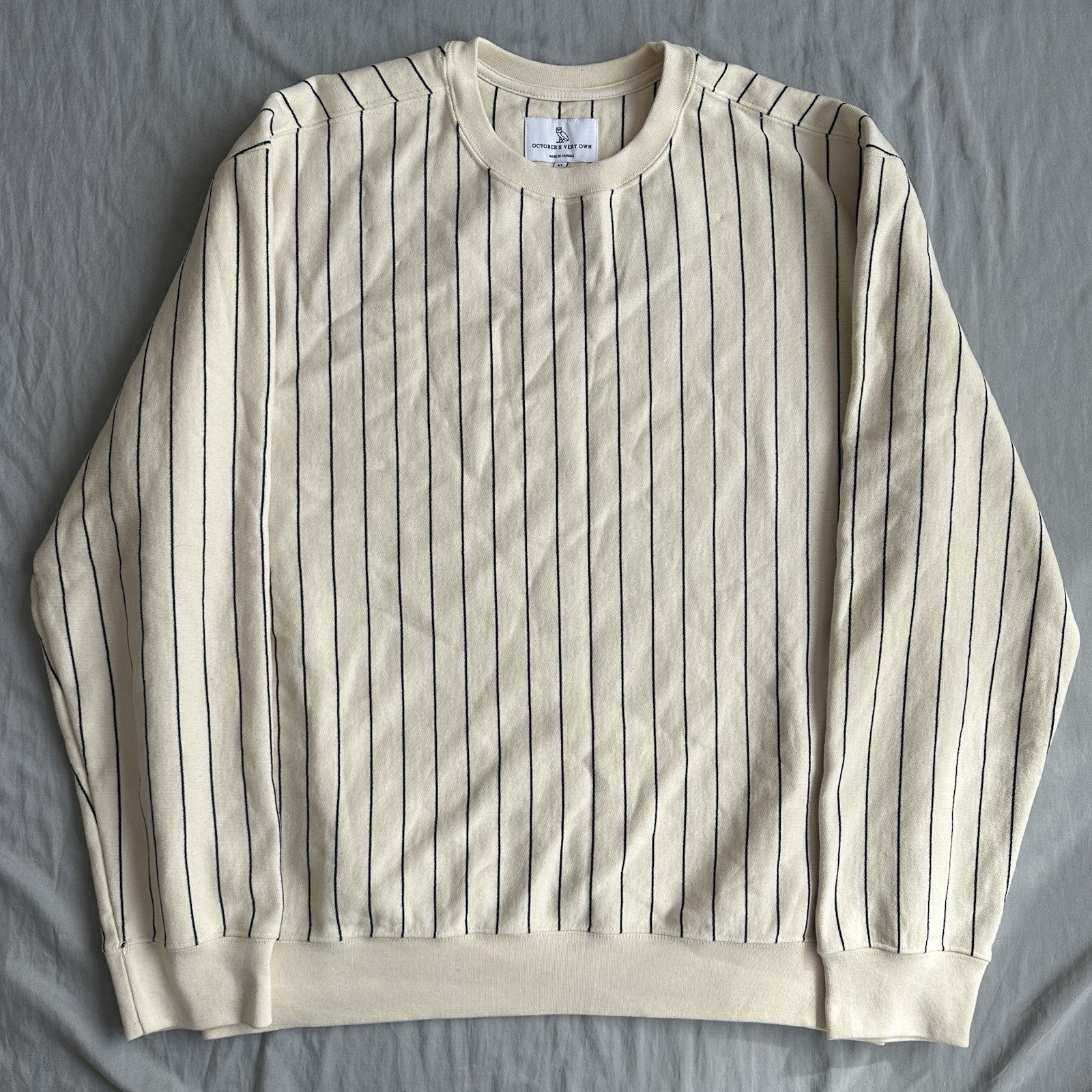 OVO Cream Navy Stripped Sweater Size XL