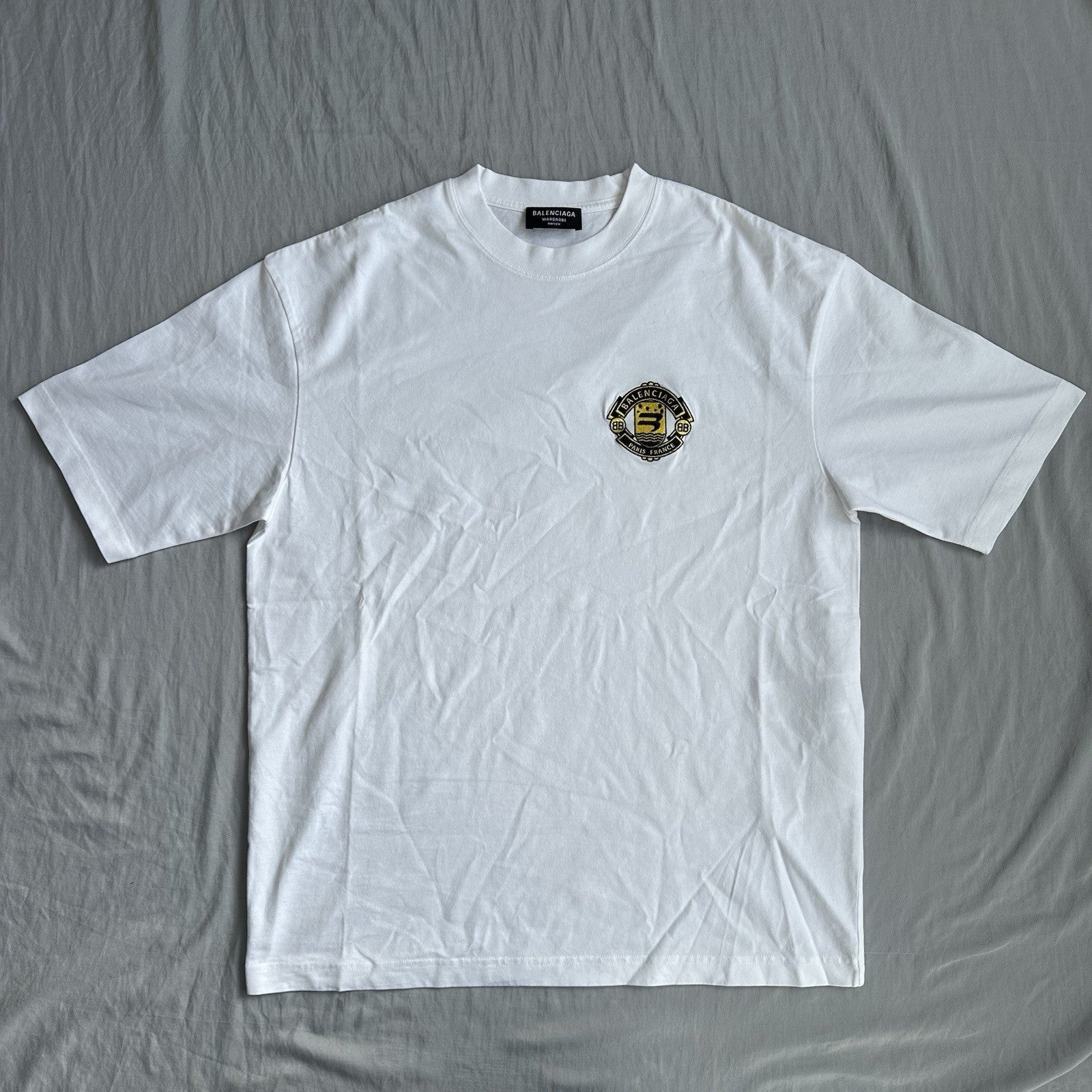 Balenciaga Crest Shirt Paris Grace White Size Large Retail $725