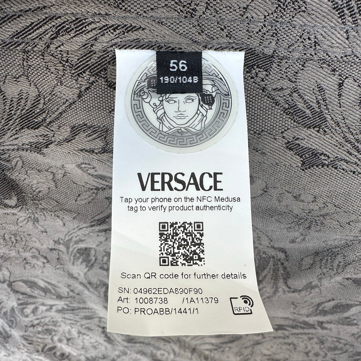 Versace Barocco Jacquard Button Overshirt Size XL Retail $1650