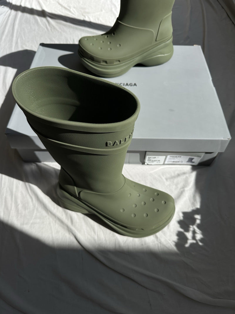 Balenciaga Croc Boots Green