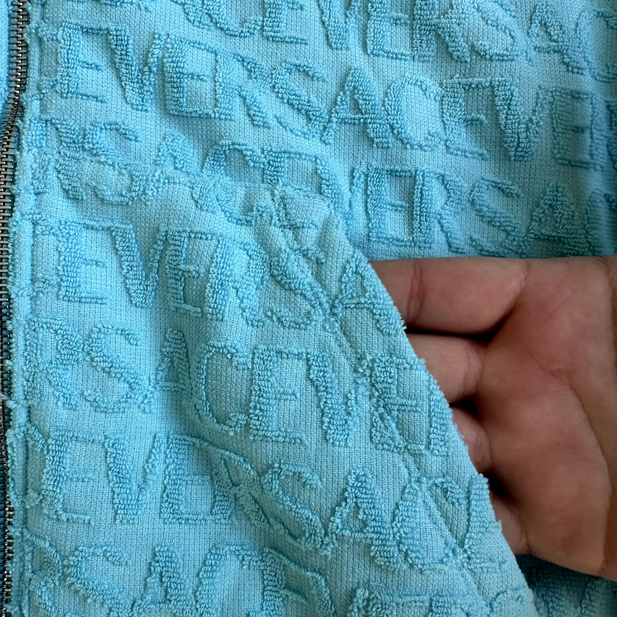 Versace All Over Hoodie Blue Size Medium