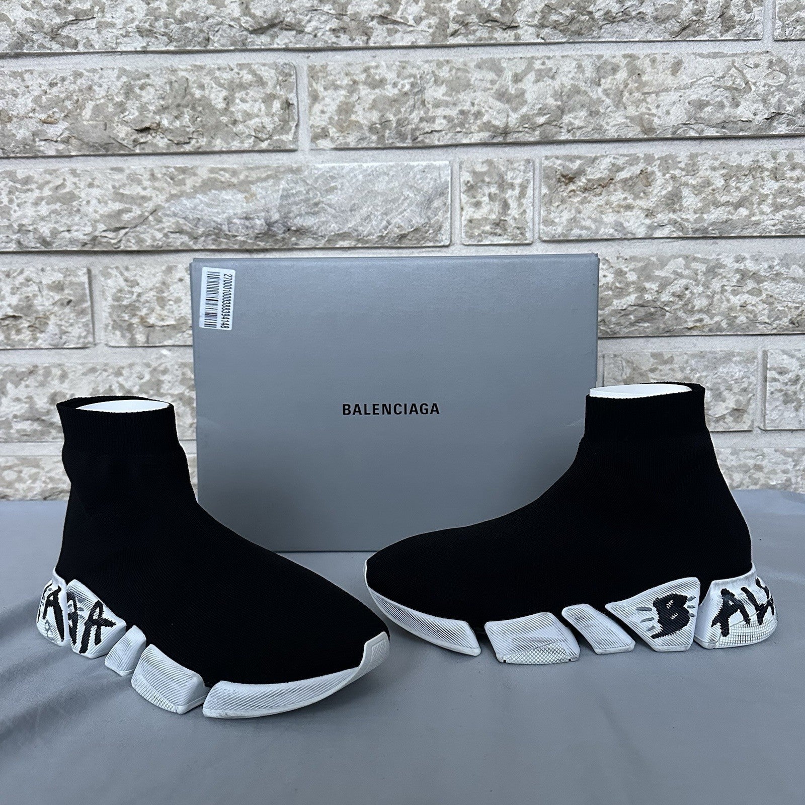 Balenciaga Speed Runner 2.0 Black With Black Graffiti Size 45EU Retail $985