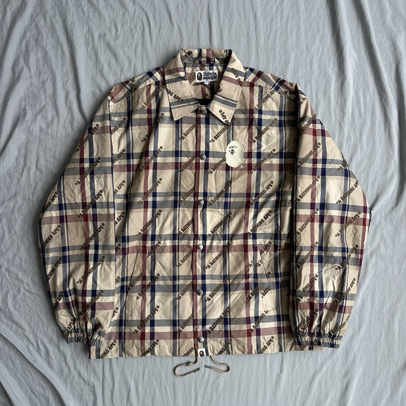 Bape Beige Checkered Light Jacket Size Medium