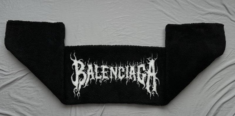 Balenciaga Black Metallic Fleece Scarf