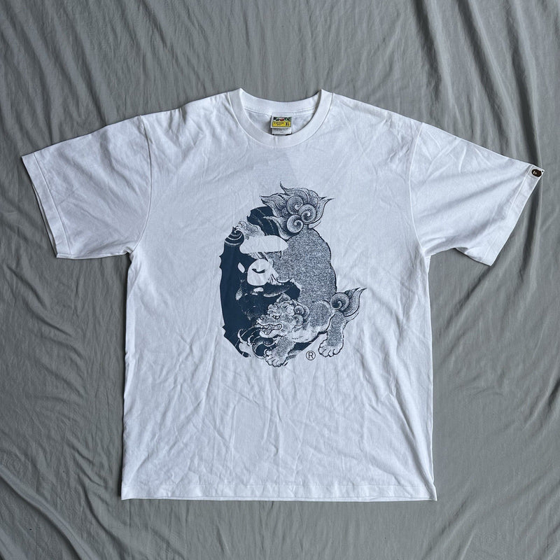 Bape Shirt Japan Inspired White With Large Front Logo Size XL