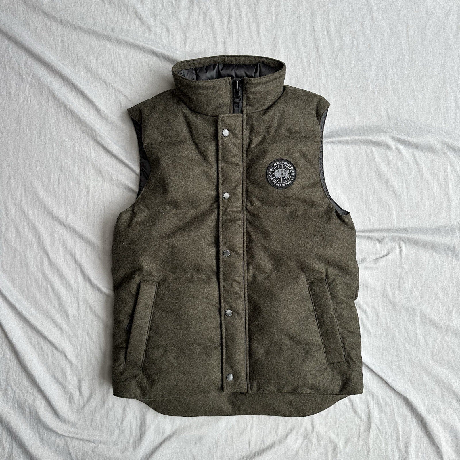 Canada Goose Garson Wool Vest Military Green Size Medium Retail $750
