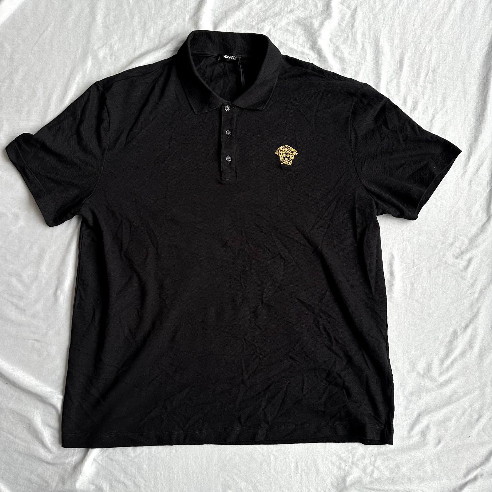 Versace Black Polo With Medusa Head on Right Chest Size XL Retail $750