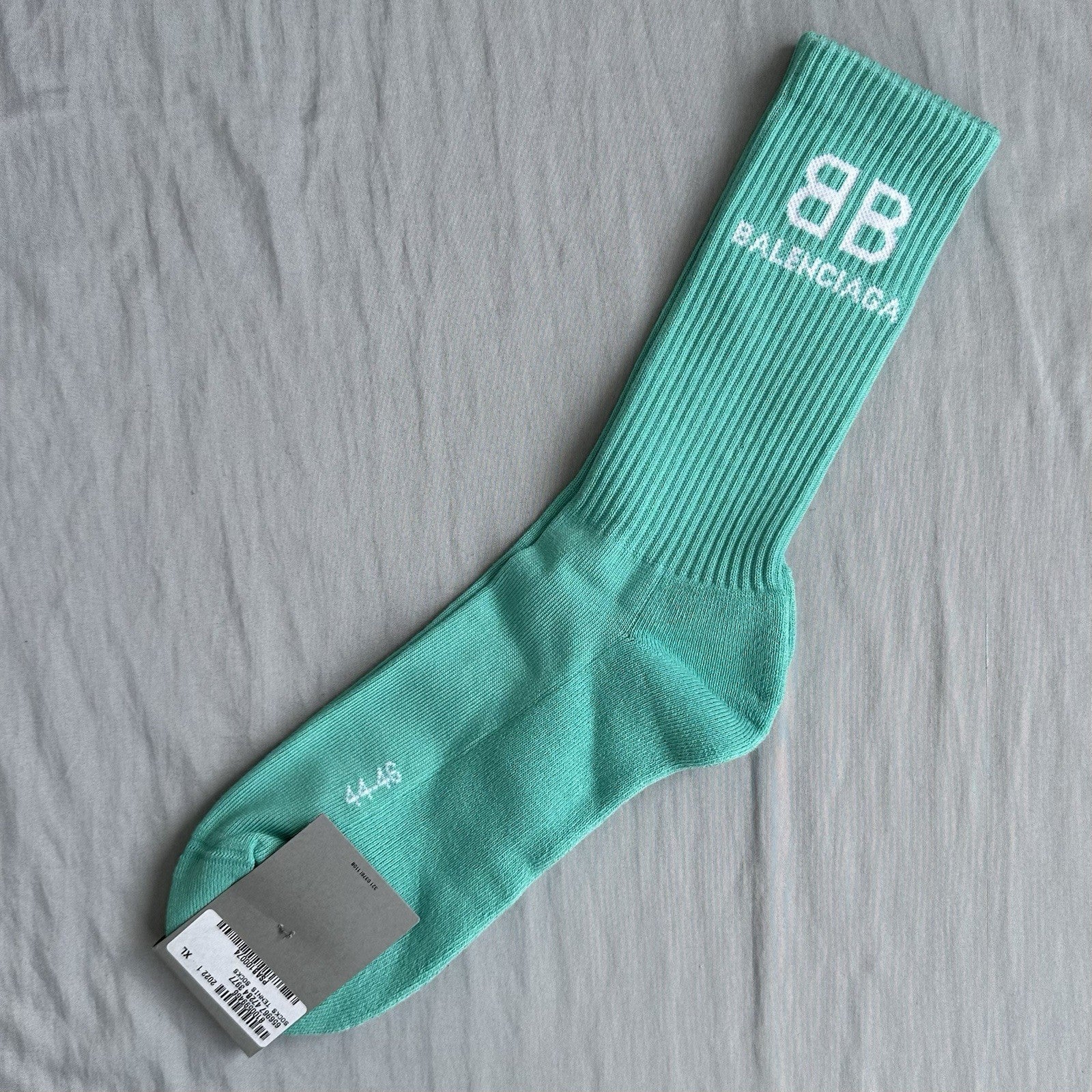 Balenciaga BB Teal Socks Size 10-14 Retail $250 