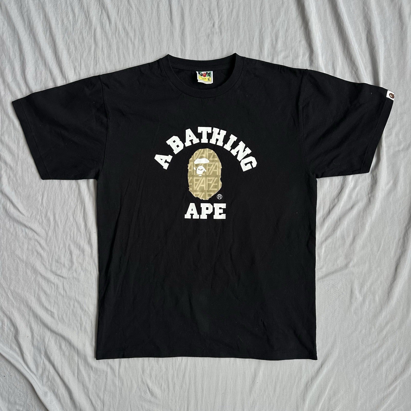Bape Shirt Black With Large Front Logo Size XL