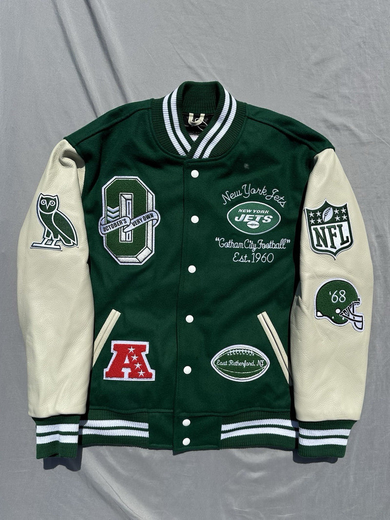 OVO x NFL New York Jets Varsity Jacket Green Size Medium