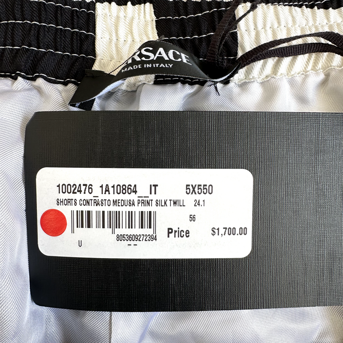 Versace Silk Shorts Black & White Size 38