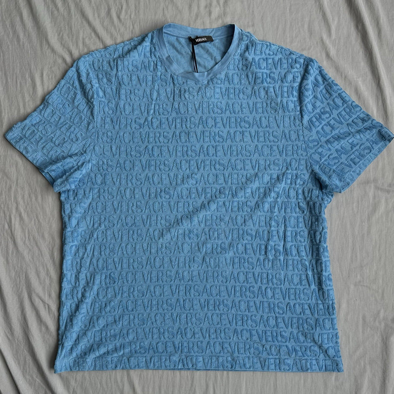 Versace All Over Towel Shirt Blue Size XL