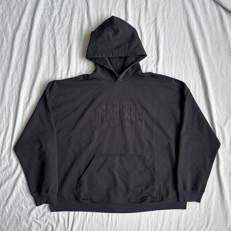 Balenciaga City Collection Black Los Angeles Hoodie Size Medium