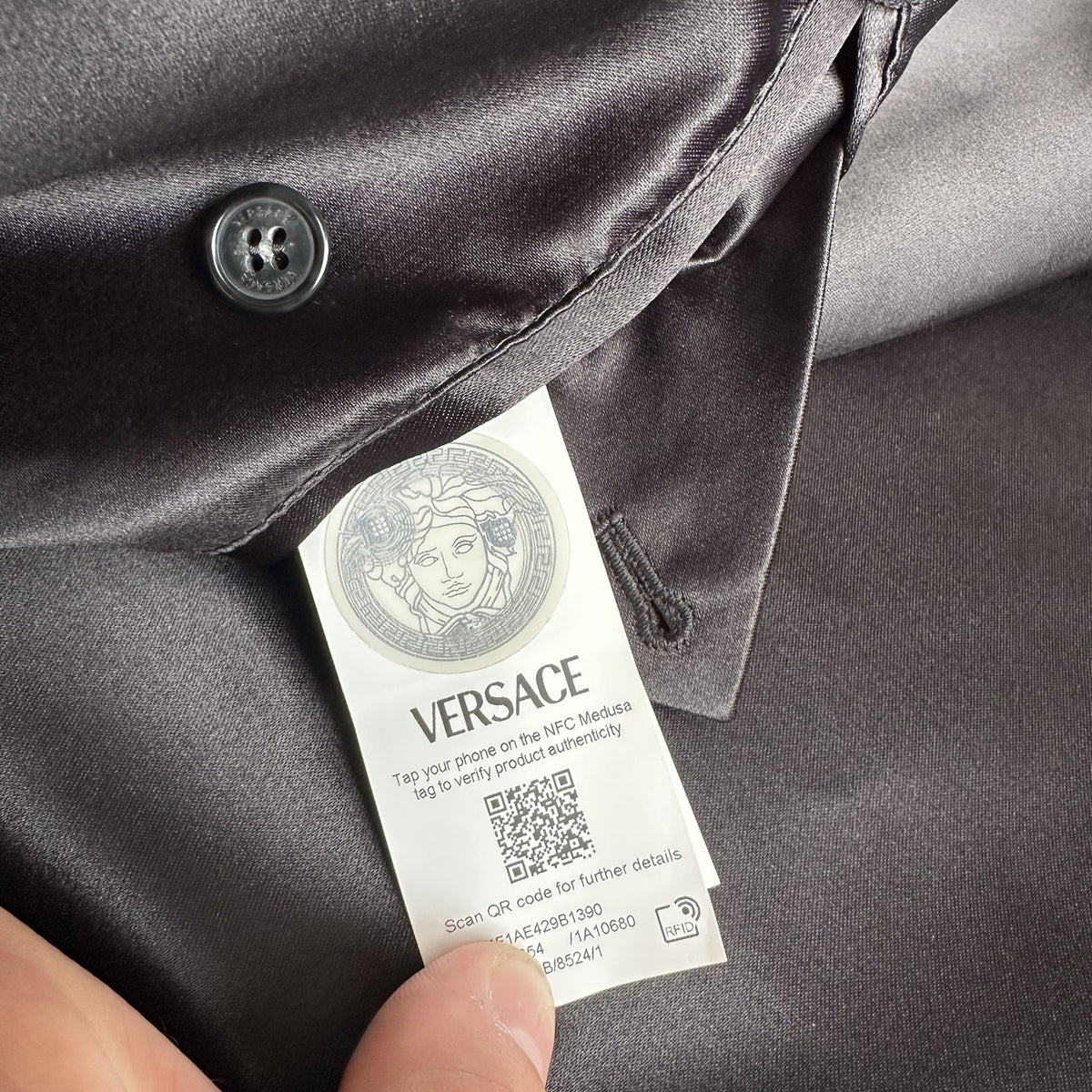 Versace Black And White Checkered Single Breasted Coat Size XL
