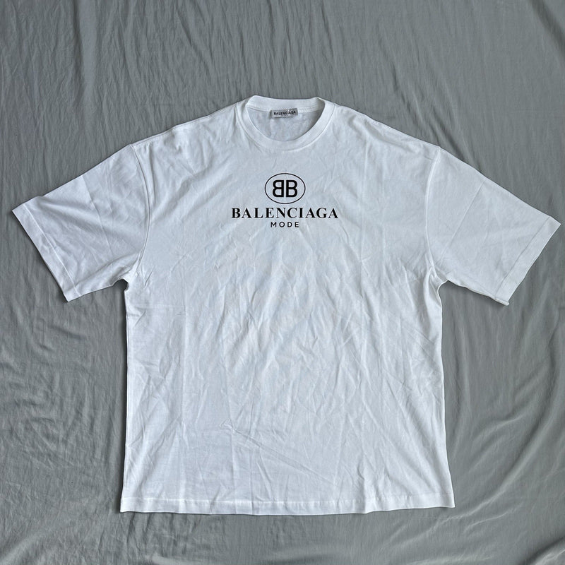Balenciaga Mode Shirt White/Black Size XL