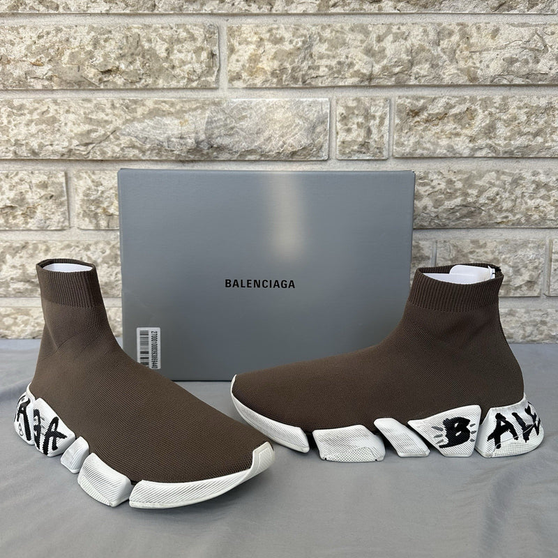 Balenciaga Speed Runner 2.0 Taupe With Black Graffiti Size 44EU