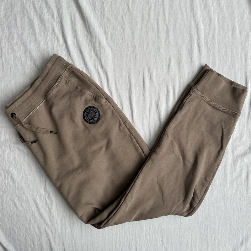 Canada Goose Huron Sweat Pants Quick Sand Black Badge Size Small