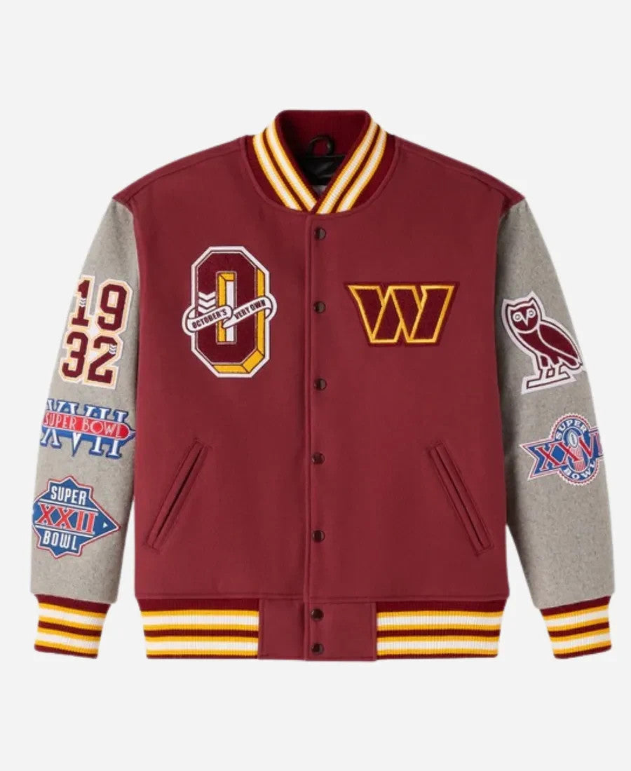 OVO x NFL Washington Commanders Varsity Jacket Size 2XL Retail $798