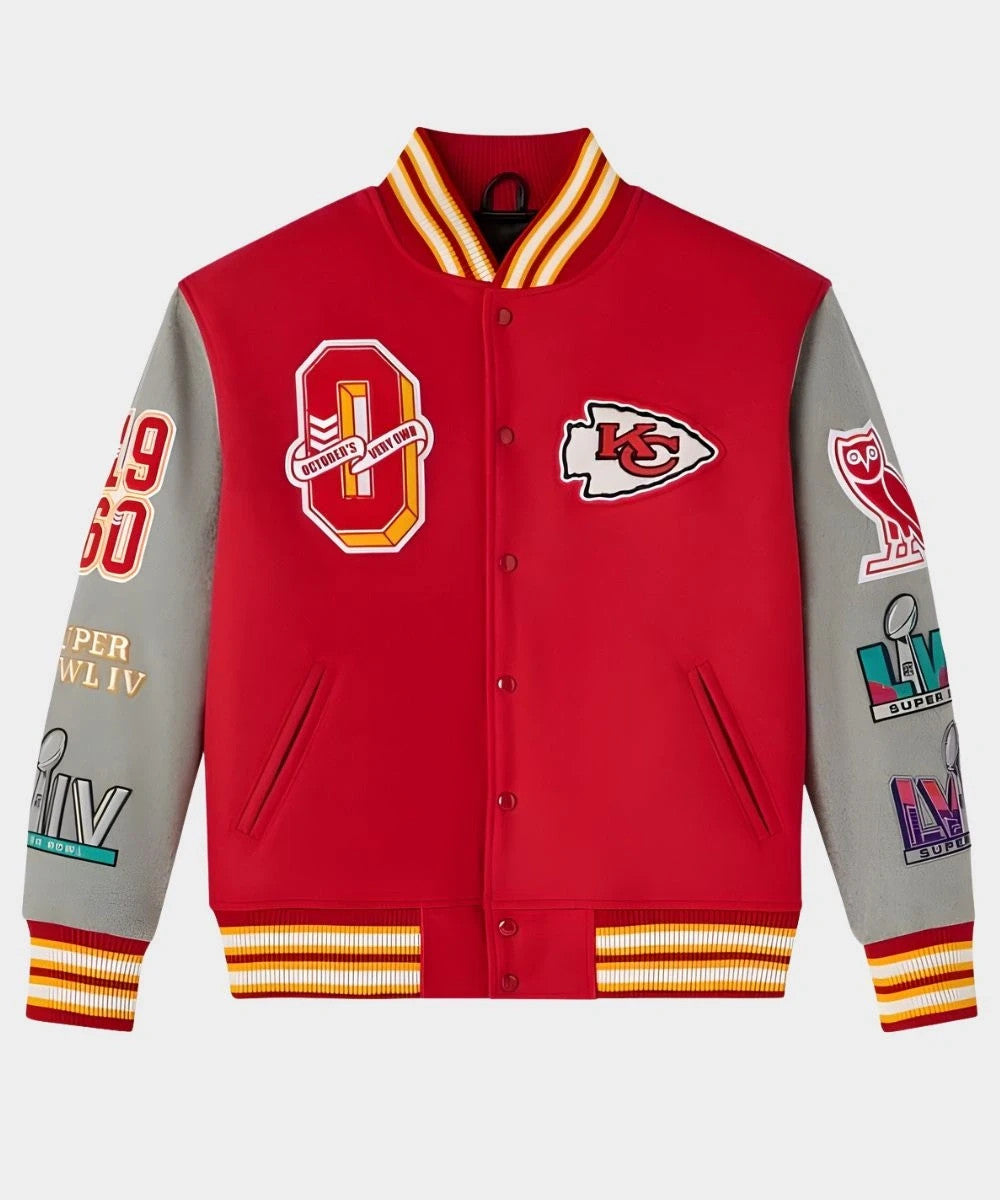 OVO x NFL Kansas City Chiefs Varsity Jacket Size Medium Retail $798