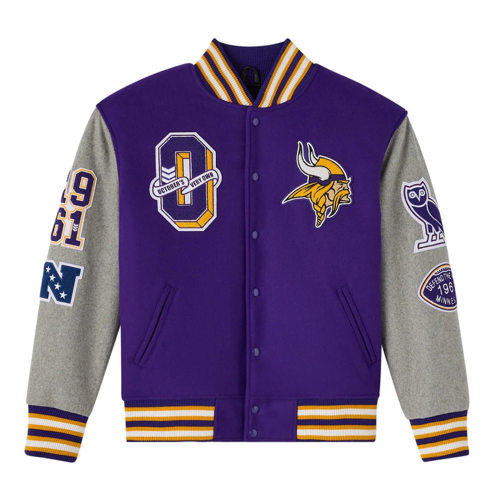 OVO x NFL Minnesota Vikings Varsity Jacket Size Medium