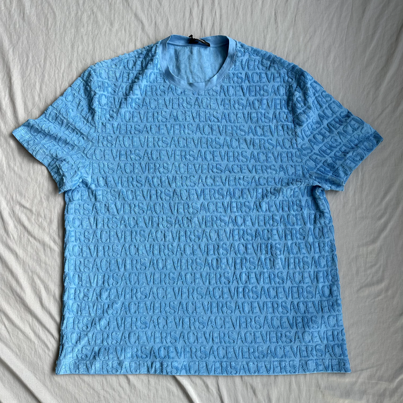 Versace Blue Towel All Over Shirt Size 2XL