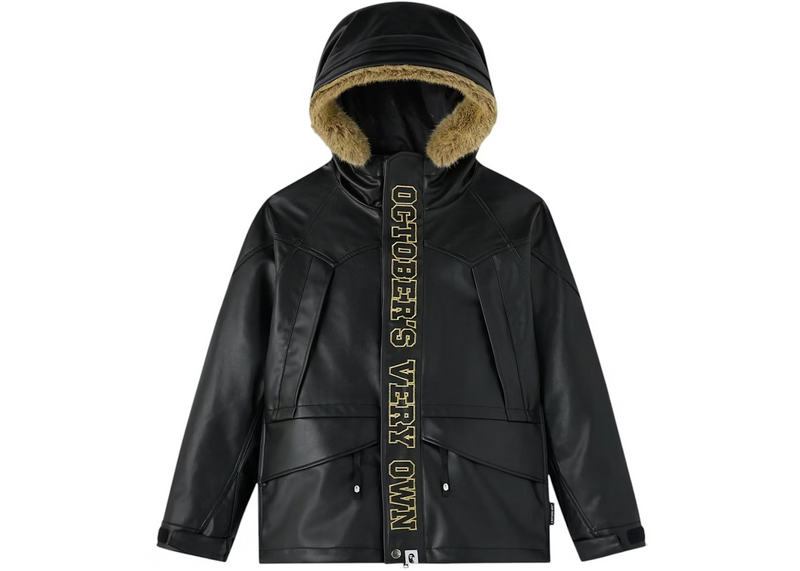 OVO x BAPE Faux Leather Snowboard Jacket Size Large