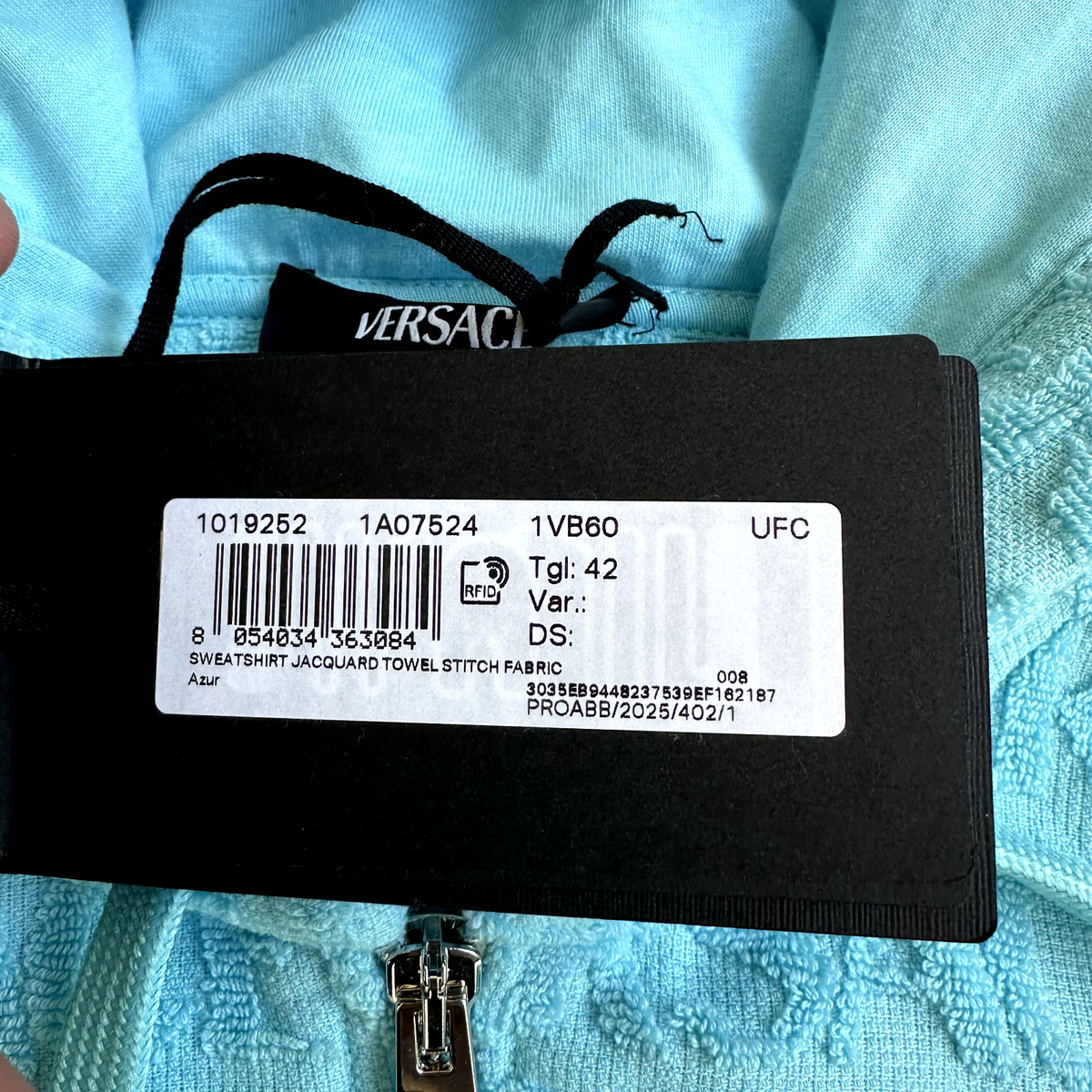 Versace All Over Hoodie Blue Size Medium
