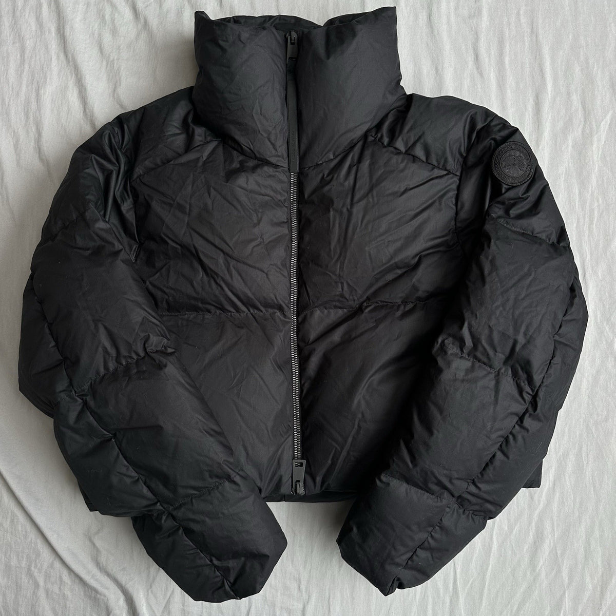 Canada Goose Garnet Cropped Puffer Jacket Black Size Large