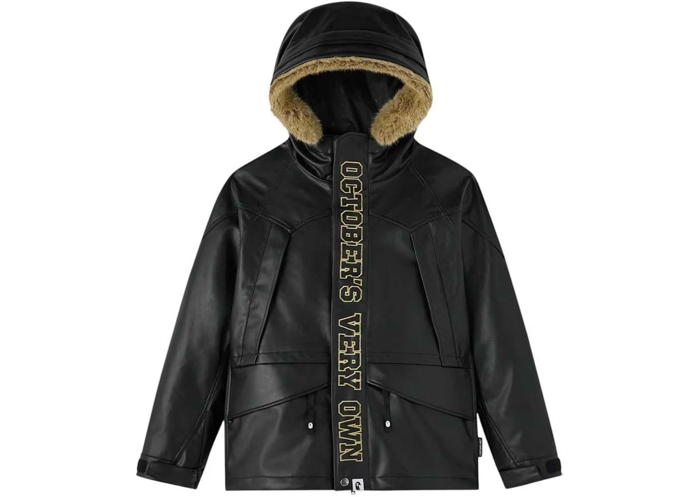 OVO x BAPE Faux Leather Snowboard Jacket Size Medium Retail $2,500