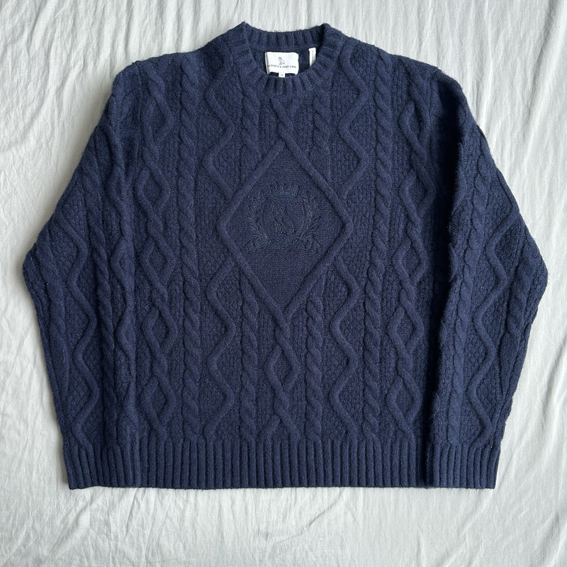OVO Crest Wool Crewneck Navy Size Medium