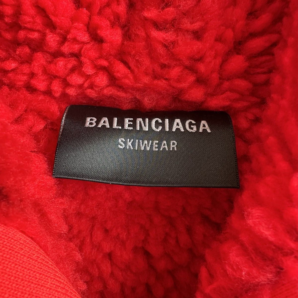 Balenciaga Ski Hoodie Red/Silver Fully Lined Size Medium