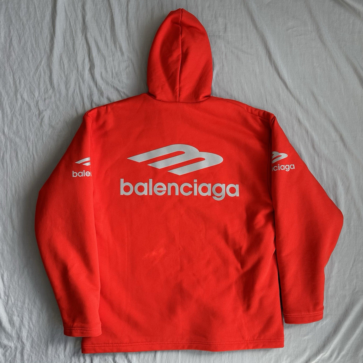 Balenciaga Ski Hoodie Red/Silver Fully Lined Size Medium