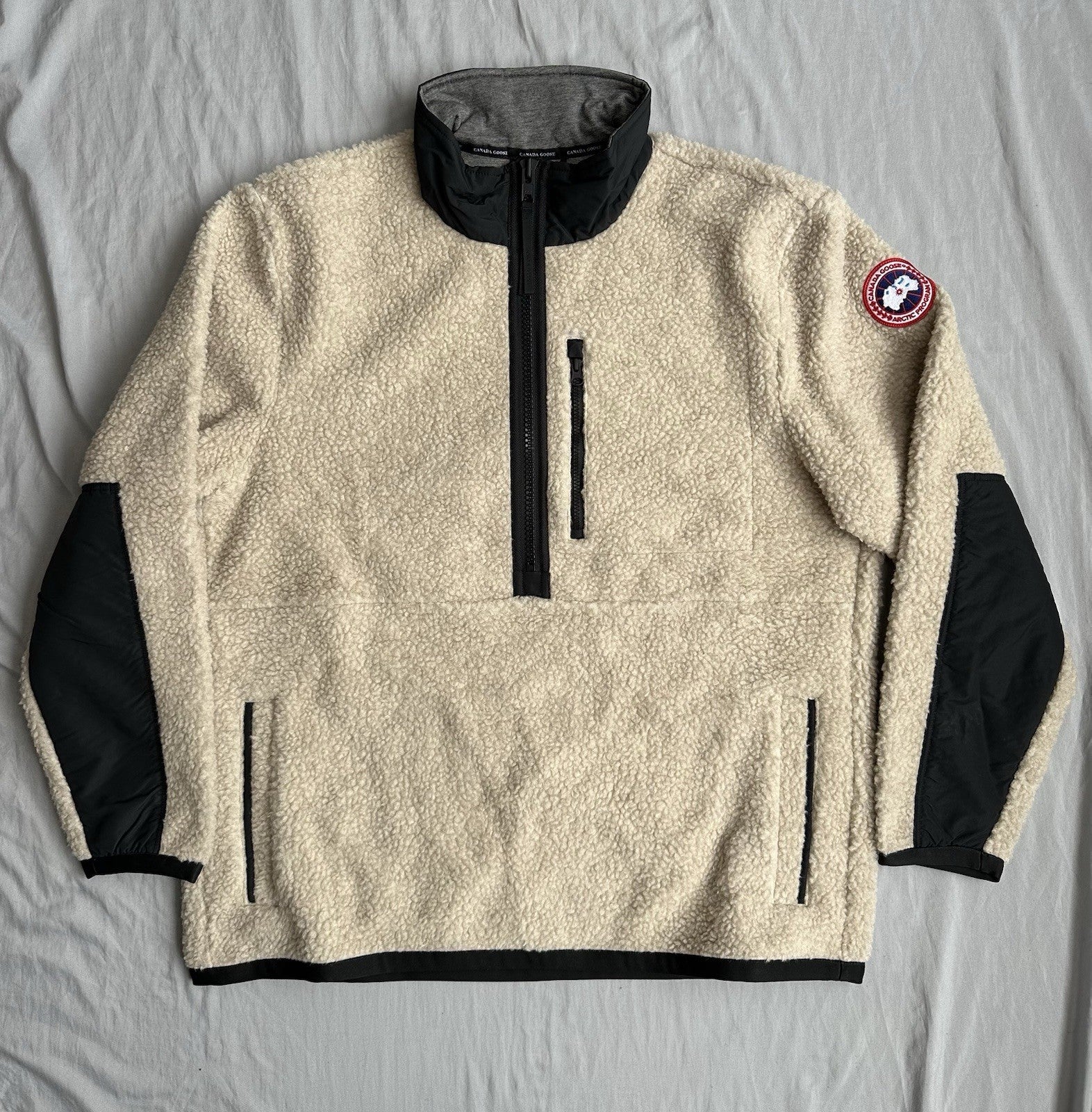 Canada Goose Updated Renfrew Fleece Pull Over Light Tan Size XL Retail $795