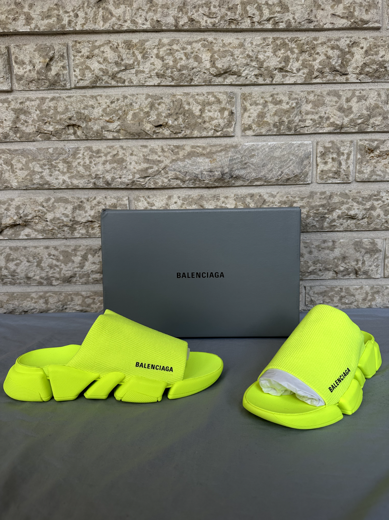 Balenciaga Speed 2.0 Slide Sandal Fluo Yellow Size 43EU