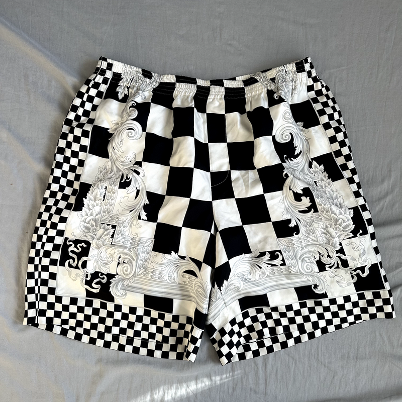 Versace Silk Shorts Black & White Size 38