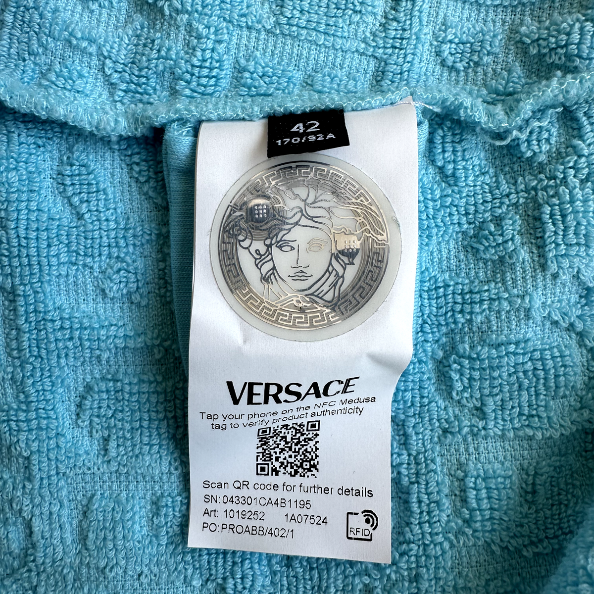 Versace All Over Hoodie Blue Size Medium
