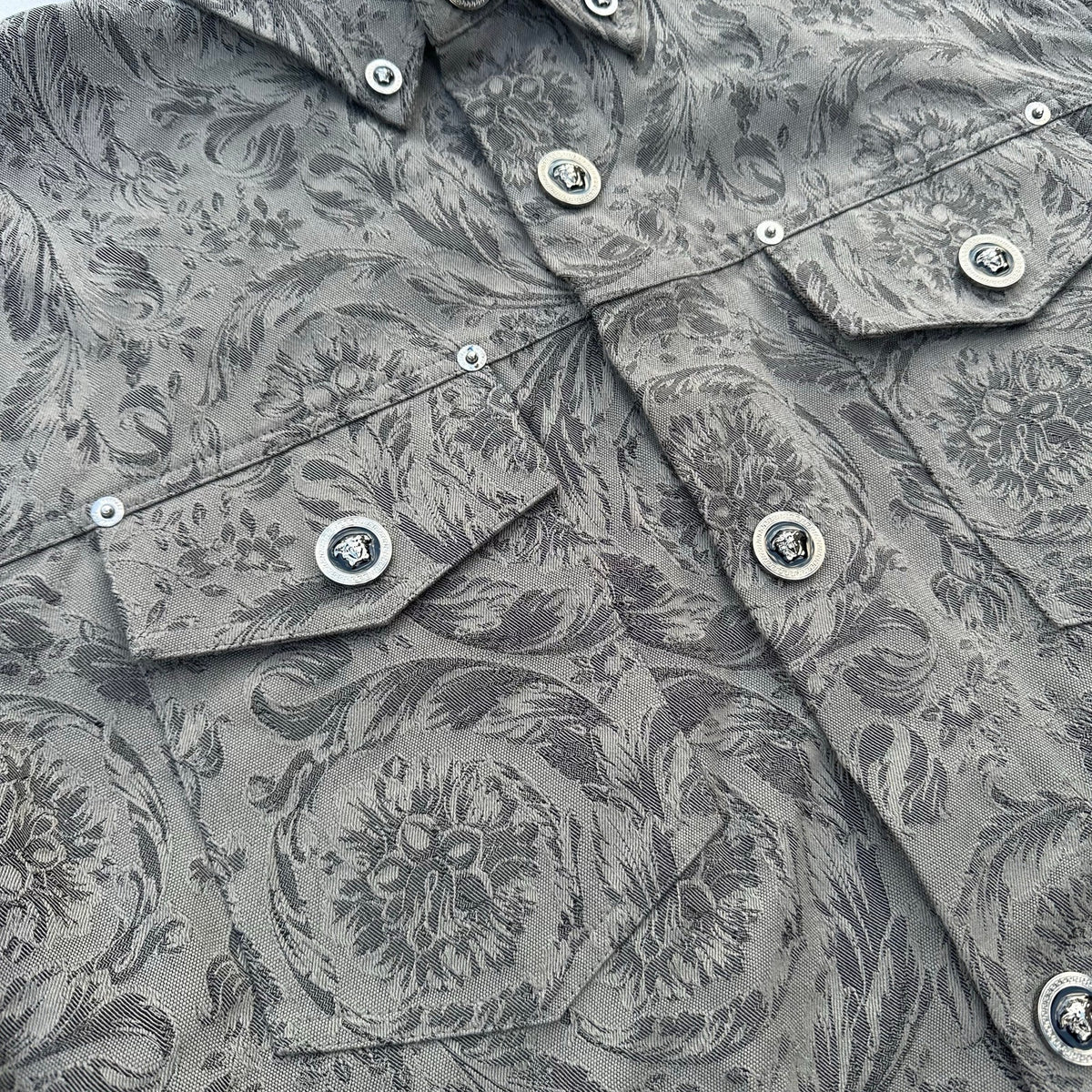 Versace Barocco Jacquard Button Overshirt Size XL Retail $1650