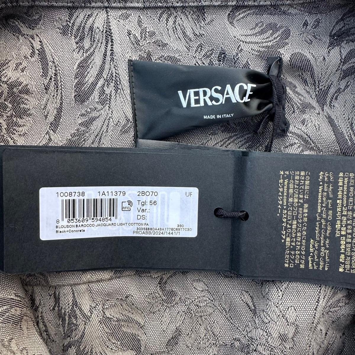 Versace Barocco Jacquard Button Overshirt Size XL Retail $1650