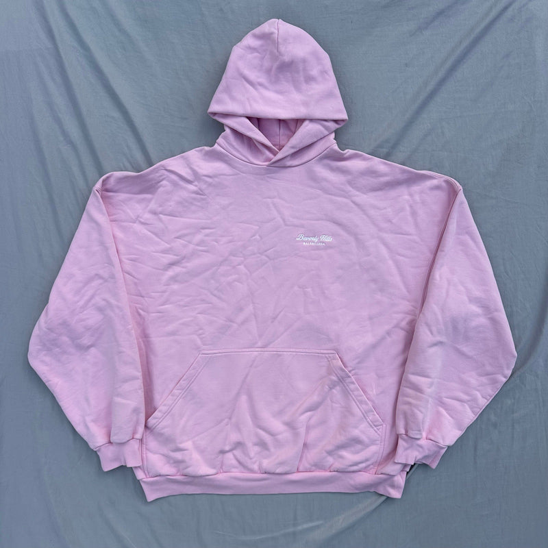 Balenciaga Beverly Hills Hoodie Pink/White Size Large