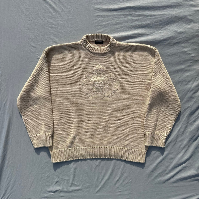 Balenciaga BB Crest Knit Sweater Heavy Weight Size XL