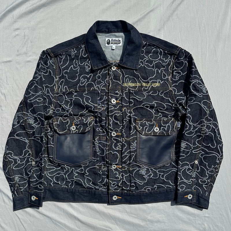 OVO x BAPE Neon 1st Camo Denim Jacket Size Small